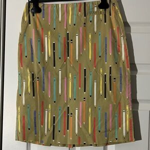 Anthropologie Multicolor Pencil Print Skirt